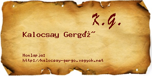 Kalocsay Gergő névjegykártya