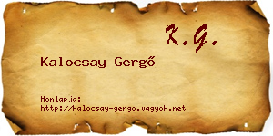 Kalocsay Gergő névjegykártya