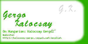 gergo kalocsay business card